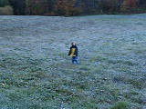 Grace and Sam in a frosty field