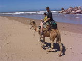 Sam and Dad camel ride